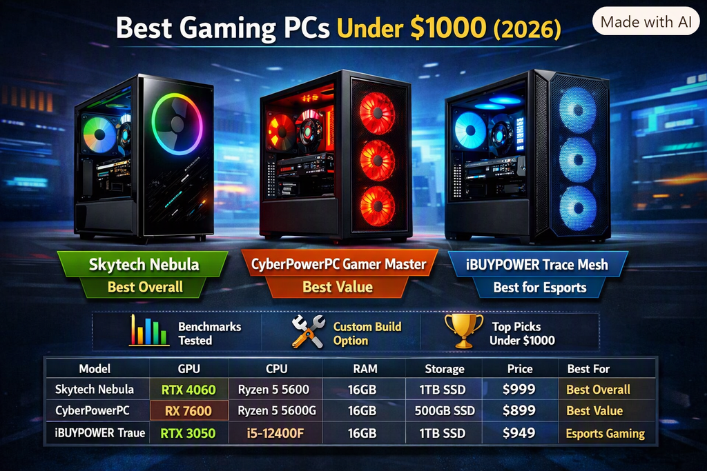 best gaming pcs under $1000